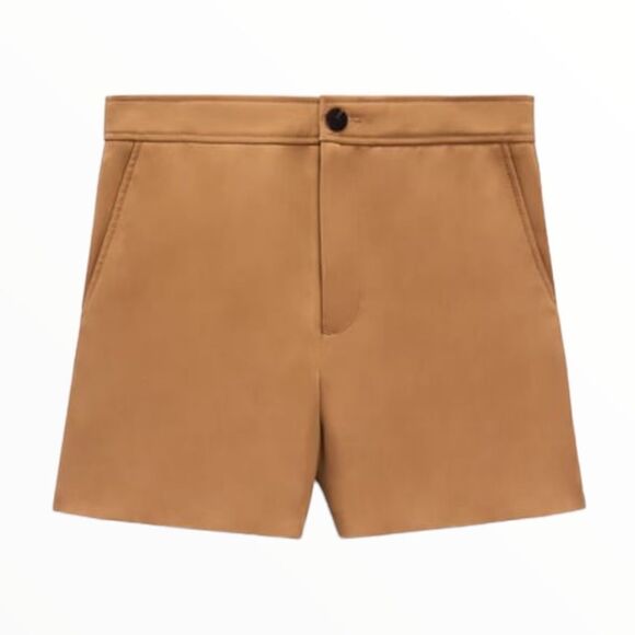 ZARA | Taupe Brown | POCKET CHINO SHORTS - Picture 3 of 11